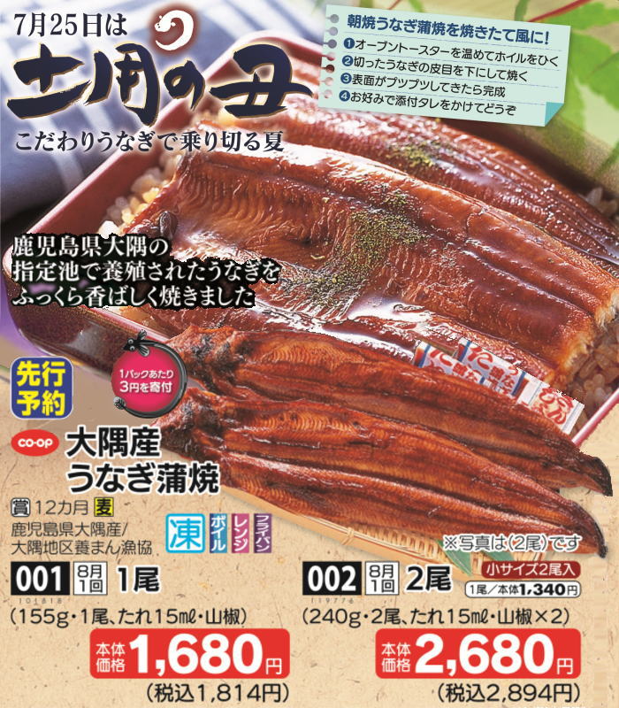 大隅産うなぎ蒲焼