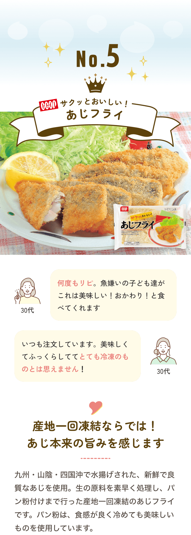 No.5 COOP サクッとおいしい! あじフライ