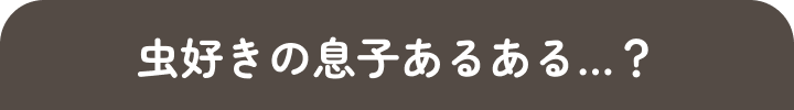 虫好きの息子あるある…？