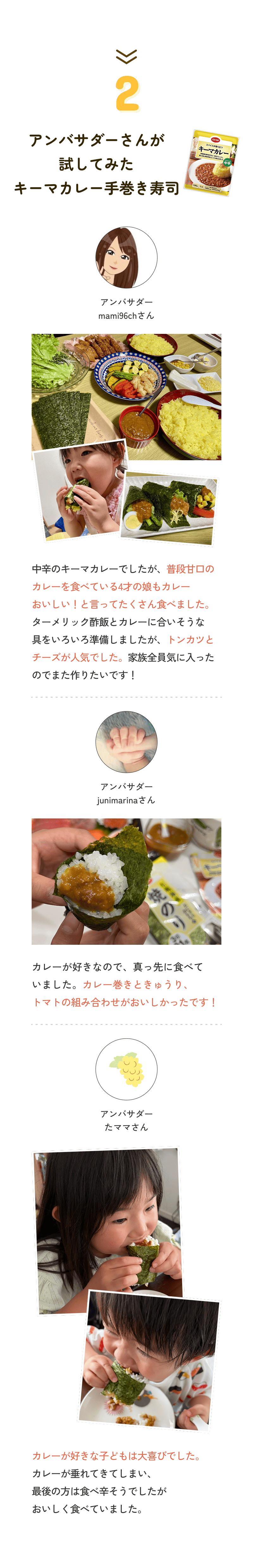 2 アンバサダーさんが試してみたキーマカレー手巻き寿司