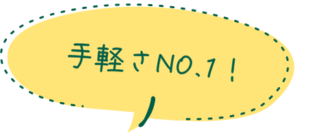 手軽さNO.1！